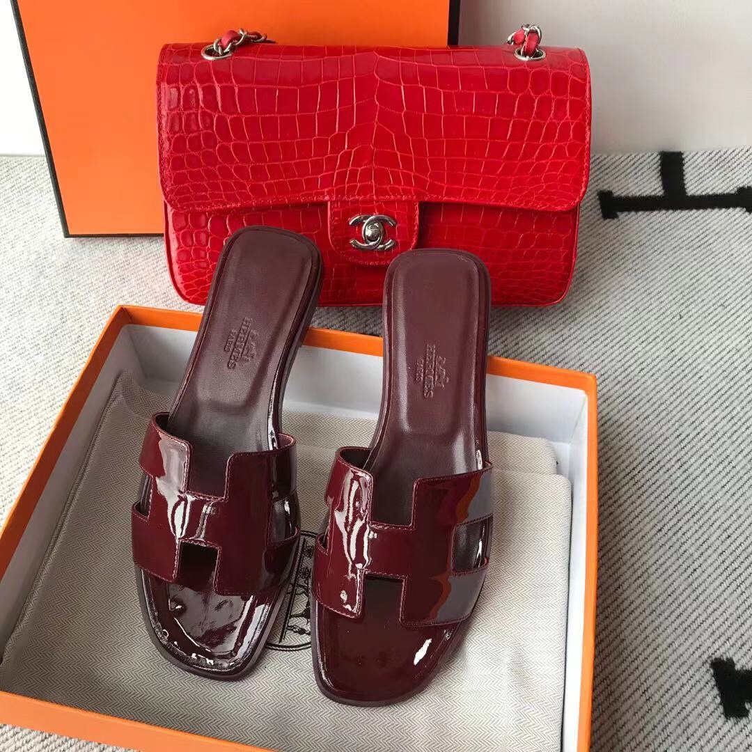 에르메스 올수공 오아시스 슬리퍼 샌들 페이던트 24